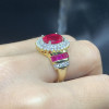 2.5ct Halo Oval Cut Ruby Engagement Ring