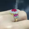 2.5ct Halo Oval Cut Ruby Engagement Ring