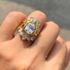 4ct Cushion Cut White Sapphire Stackable Wedding Ring Set