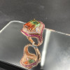 6.2ct Emerald Cut Bicolor Tourmaline Cocktail Ring