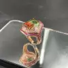 6.2ct Emerald Cut Bicolor Tourmaline Cocktail Ring