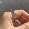11ctw Heart Cut Multicolor Sapphire Rainbow Eternity Ring