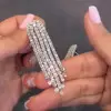 24ctw Round Cut White Sapphire Classic Chandelier Earrings
