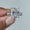 6ct Radiant Cut White Sapphire Engagement Ring