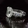 12ct Cushion Cut White Sapphire Bold Engagement Ring