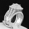 6.8ct Princess Cut White Sapphire 2pcs Bridal Set