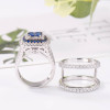 6.8ctw Princess Cut Blue Sapphire Interchangeable Bridal Sets