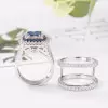 6.8ctw Princess Cut Blue Sapphire Interchangeable Bridal Sets