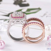 6.8ct Princess Cut White Sapphire Interchangeable Bridal Sets In Rose Gold