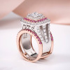 6.8ct Princess Cut White Sapphire Interchangeable Bridal Sets In Rose Gold