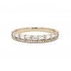 Baguette and Round Cut Dainty Wedding Band