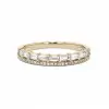Baguette and Round Cut Dainty Wedding Band