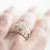 3ct Round Cut White Sapphire 5pcs Bridal Set in Gold