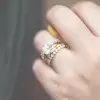 3ct Round Cut White Sapphire 5pcs Bridal Set in Gold