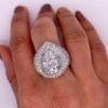 3ct Pear Cut White Sapphire Vintage Bold Engagement Ring