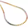 90ctw Emerald Cut Multicolor Rainbow Necklace
