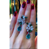 14ctw Pear Cut Emerald Statement Earrings