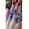 14ctw Pear Cut Emerald Statement Earrings