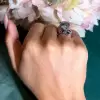 6ct Pear Cut White Sapphire Engagement Ring