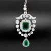 16ctw Emerald and White Sapphire Vintage Necklace