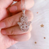 Handmade Palm Eye Pendant Sterling Silver Necklace