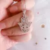 Handmade Palm Eye Pendant Sterling Silver Necklace