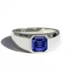 4ct Asscher Cut White Sapphire Men's Signet Ring