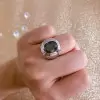 Handmade Oval Cut 925 Sterling Silver Men's Ring