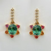 12ctw Multicolor Sapphire Drop Earrings