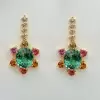 12ctw Multicolor Sapphire Drop Earrings