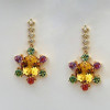 12ctw Multicolor Sapphire Drop Earrings