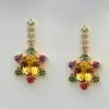 12ctw Multicolor Sapphire Drop Earrings