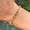 13ctw Pear Cut Multicolor Sapphire Tennis Bracelet