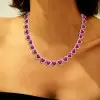 39ctw Halo Paved Heart Statement Necklace