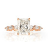 4ct Radiant Cut White Sapphire Engagement Ring in Rose Gold