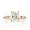 4ct Radiant Cut White Sapphire Engagement Ring in Rose Gold