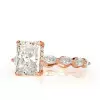 4ct Radiant Cut White Sapphire Engagement Ring in Rose Gold