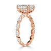 4ct Radiant Cut White Sapphire Engagement Ring in Rose Gold