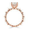 4ct Radiant Cut White Sapphire Engagement Ring in Rose Gold
