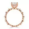4ct Radiant Cut White Sapphire Engagement Ring in Rose Gold