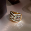 3.5ctw Champagne Sapphire Twist Wedding Band
