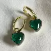 4ctw Two Tone Heart Cut Emerald Dainty Earrings