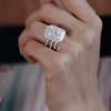 4ct Radiant Cut White Sapphire 3pcs Bridal Set