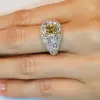 2ct Radiant Cut Yellow Sapphire Pave Engagement Ring