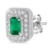 3ctw Emerald Cut Halo Stud Earrings