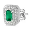 3ctw Emerald Cut Halo Stud Earrings