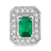 3ctw Emerald Cut Halo Stud Earrings