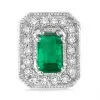 3ctw Emerald Cut Halo Stud Earrings