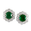 12ctw Emerald and White Sapphire Stud Earrings