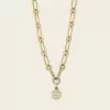 3.8ct Round Cut Pendant Chain Link Necklace